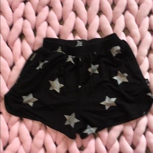 Girls TEREZ Black Stars Foil Shorts XL